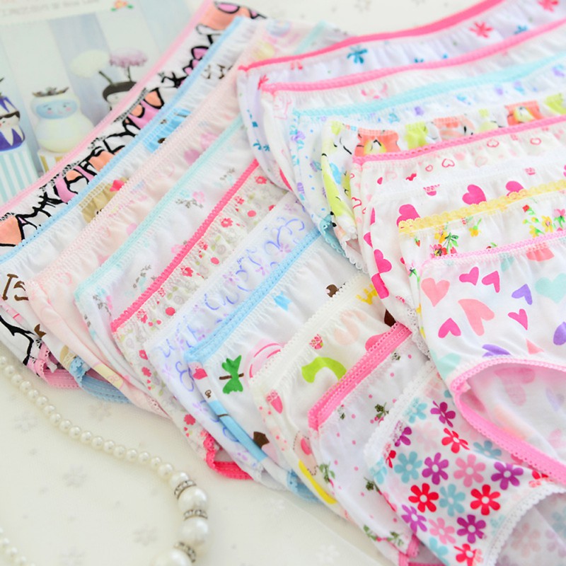 6pcs Baby Kids Girls Floral Underwear Cotton Panties Briefs Underpants